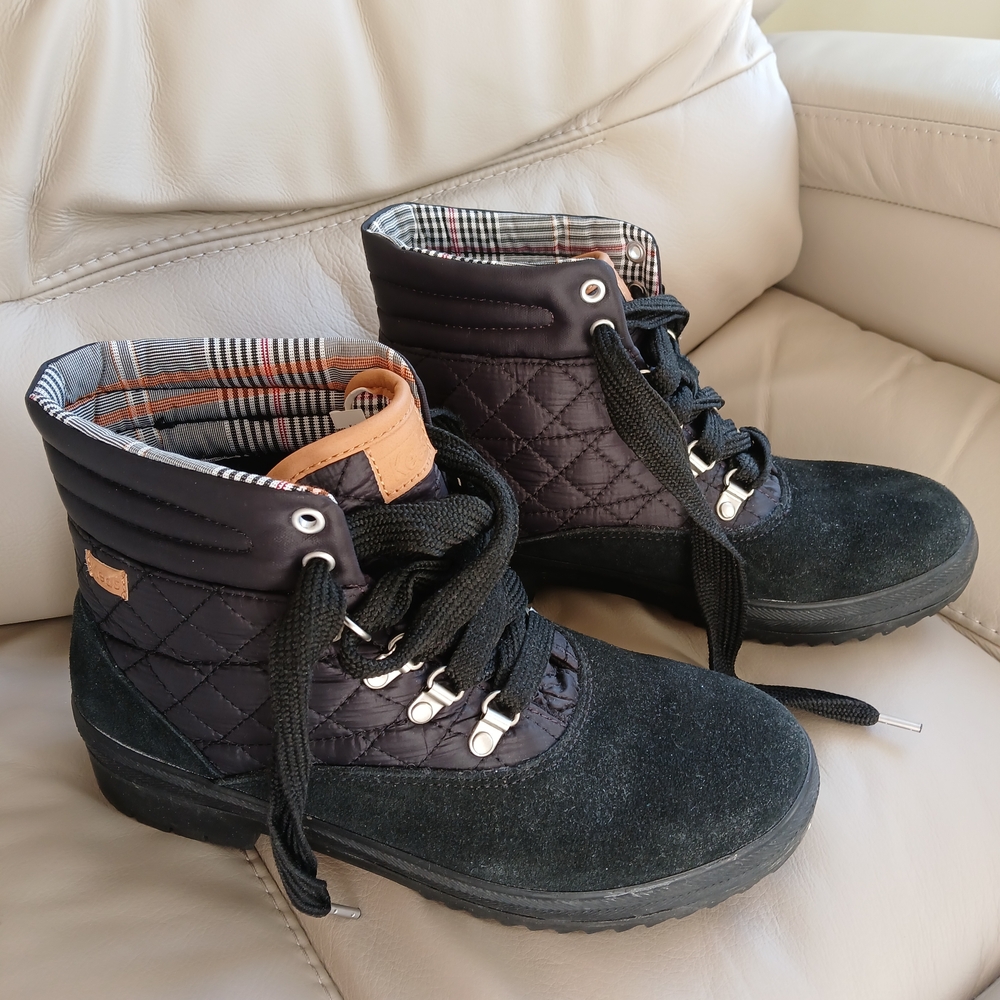 Keds Black Quilted Lace-Up Boots